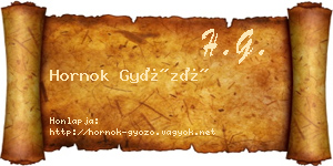 Hornok Győző névjegykártya